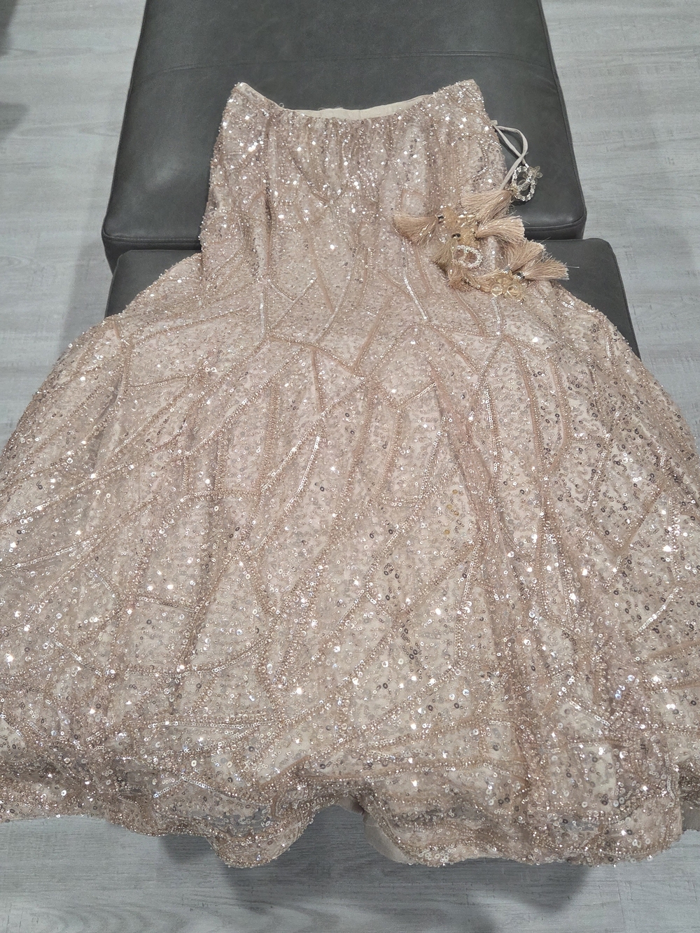Kids Sequin Party Dress in Blush - Elegant Girls' Gown